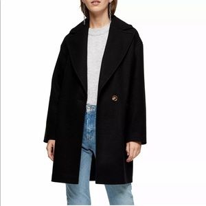 Topshop Carly Coat in Black